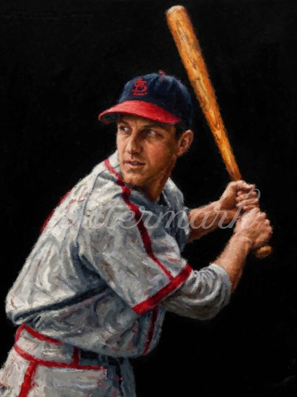 Stan Musial Painting ART PRINT 8x10 Lithograph Baseball Art Oil Painting print